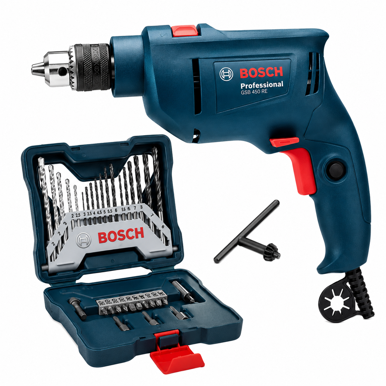 Kit Furadeira Impacto Bosch Gsb 450 Re 220v 33 Peças X-line. O Kit Bosch GSB 450